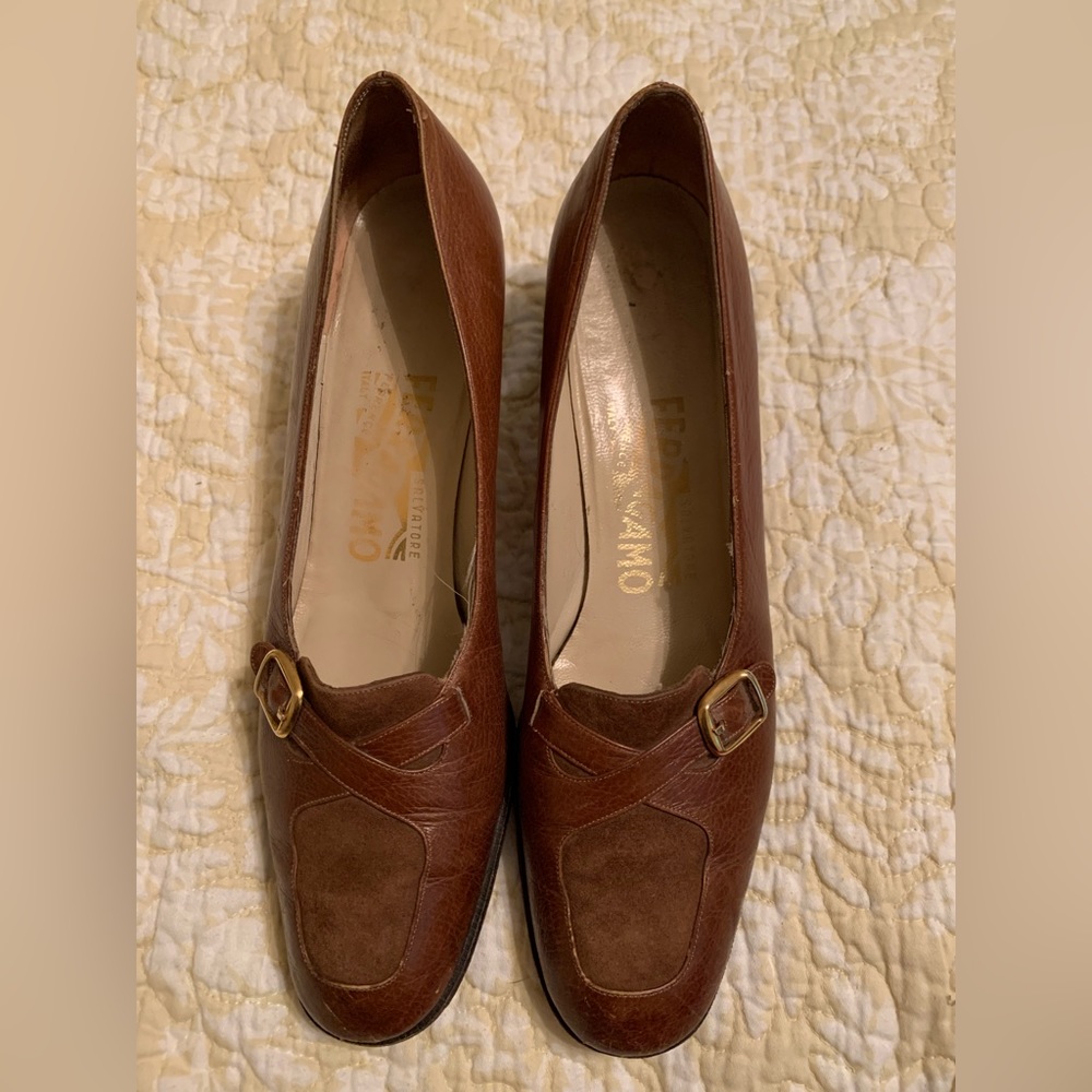 Vintage Ferragamo Loafer Heel SZ 7.5 AA